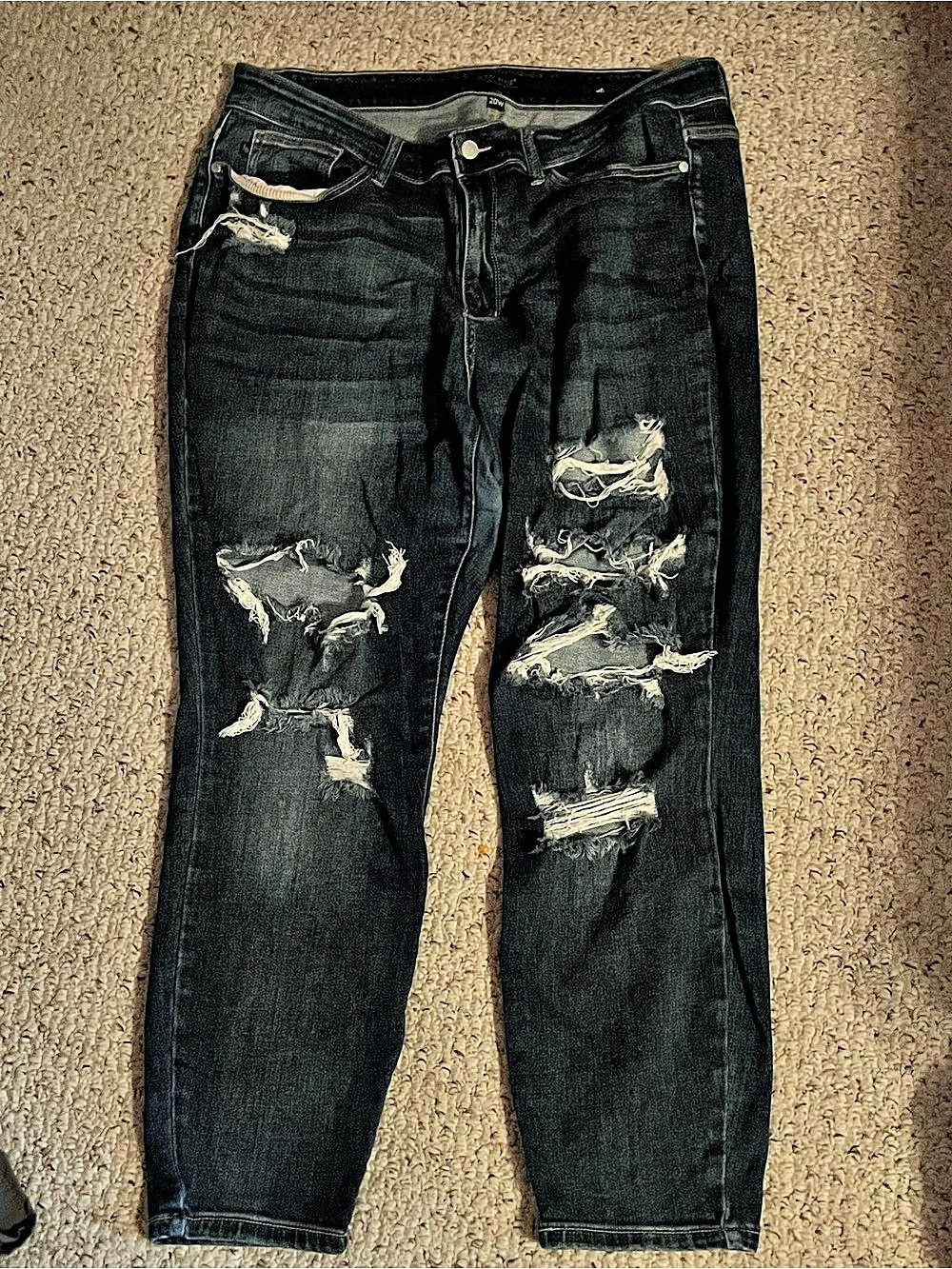 Judy Blue Distressed Boyfriend Fit Jeans 20W